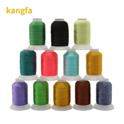 500m 120D/2 Kit de fio de bordado de poliéster com cone transparente e cone pequeno