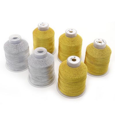 100 g de fio de seda de ouro e prata de poliéster para bordados