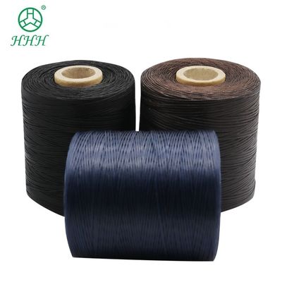 Custom 0.8mm 1mm 100% Poliéster Flat Waxed Braided Thread Impermeável para artigos de couro