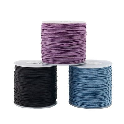 1 mm de algodão trançado contador de fio fio de cera colorido para joias de tricô universal à mão