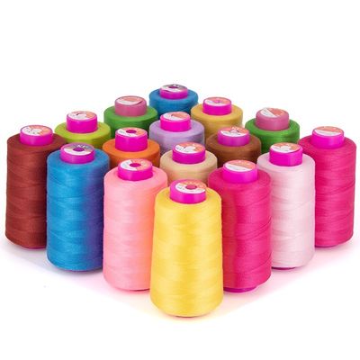 100% de poliéster fio de costura de espuma resistência à abrasão para Jean costura