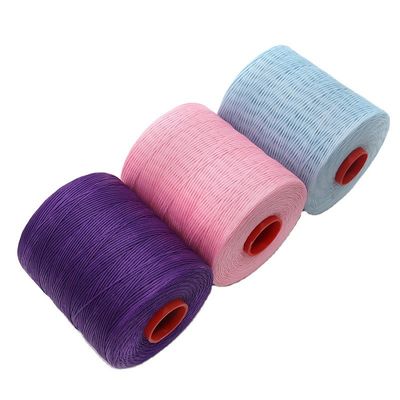 Kangfa 0,8 mm 1,0 mm Fio de couro cosido à mão Fio de cera plana Fio de costura poliéster com cera