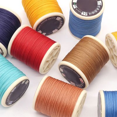 30g 0,6mm Cored de alta resistência para costura de couro 70m poliéster ligado fio redondo encerado
