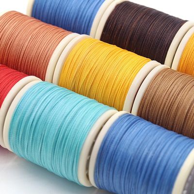 30g 0,6mm Cored de alta resistência para costura de couro 70m poliéster ligado fio redondo encerado