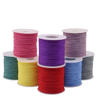 2 Fios de cordão de nylon de cor única ou cor do arco-íris para cordão de macrame chinês