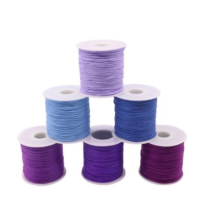 2 Fios de cordão de nylon de cor única ou cor do arco-íris para cordão de macrame chinês
