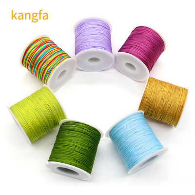 2 Fios de cordão de nylon de cor única ou cor do arco-íris para cordão de macrame chinês