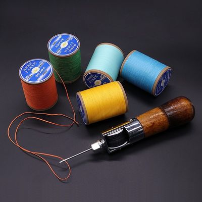 Poliéster 0,8 mm Flat Wax Thread para costura à mão de couro DIY Small Roll Manual Thread