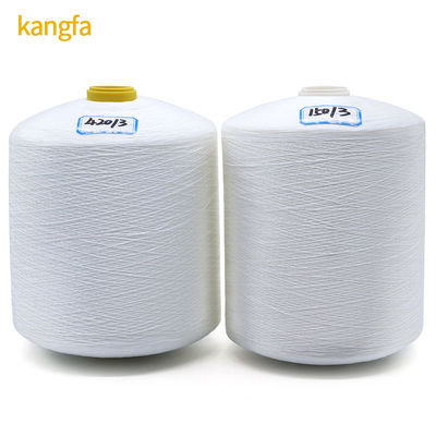 Fios de costura de poliéster 150D/3 Tex45 TKT60 brancos crus com baixo encolhimento e durabilidade