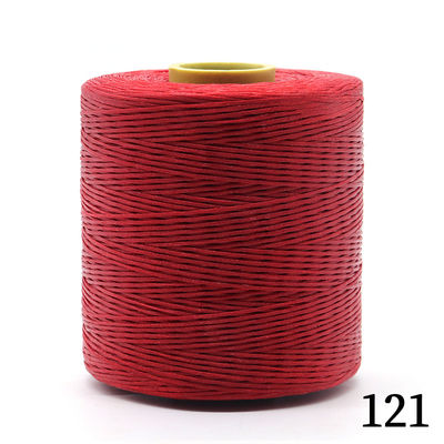 Fios de poliéster de cera ligados a tranças para fios de costura de couro 250D/16 Fios de cera planos