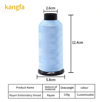 120g 5000y 2ply Kangfa 120d/2 Rayon Thread para bordado computadorizado 2ply Contagem de fios