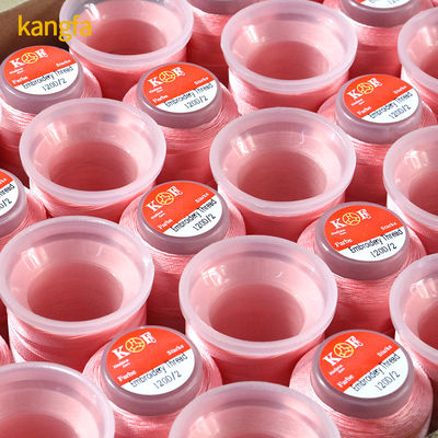 Kangfa Small Cone 1000M 40 cores 100% poliéster linha de bordados de qualidade profissional