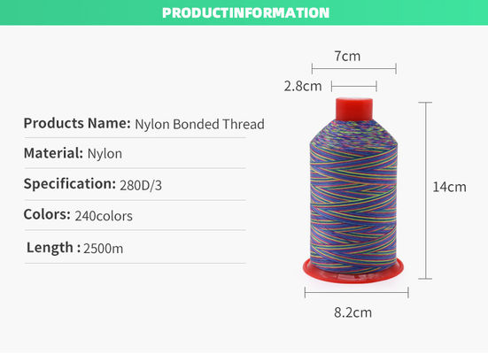 Amostragem gratuita Fios ligados de poliéster variados Tex 70 3000 Yds para costura de fios de nylon