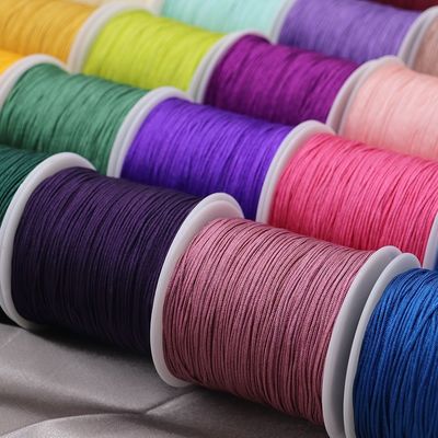 Corda de nylon de 0,8 mm de cor de arco-íris para acessórios de jóias DIY