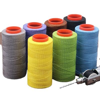 150d 0,8mm 30m fio de poliéster de cera plana para costura de sacos 100% poliéster cordão de cera DIY
