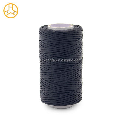 50m preto 100% poliéster 150D de colagem manual de couro Flat Wax Thread com padrão tingido