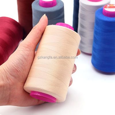 Fios de costura de poliéster de baixa moq 40/2 5000yds para máquina de costura com 100% de poliéster