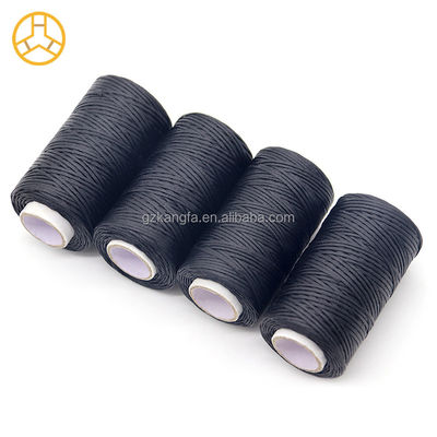 50m preto 100% poliéster 150D de colagem manual de couro Flat Wax Thread com padrão tingido