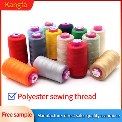 100% Fios de costura de poliéster 40/2 5000yds Tintura espumada para máquina de costura toalha