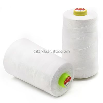 Fios de costura de poliéster branco 40/2 Ideal para máquina de cobertores e fabricação de tecidos de cama
