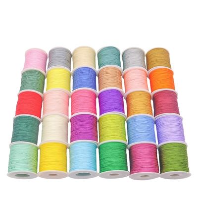 Corda de nó chinês de jade trançada 100M 0,8mm Nylon Rat Tail Lace Corda para fabricação de jóias