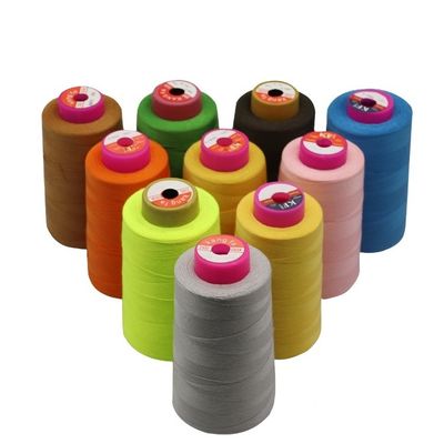 40/2 Jean Contagem de fios de costura Cor sólida Fio de costura de poliéster espumado em 688 cores ricas