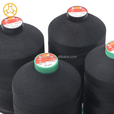 Fios de costura corados tex 70 de alta tenacidade 100% poliéster ligado 450 kg