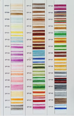 96 cores de cores misturadas 4000 metros Poliéster/Viscose 120D/2 Fios de bordados variados