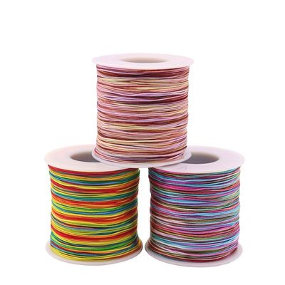 Corda de colar de tecido 1 mm para bricolage Madeira à mão rosada com contas Fios de corda vermelha Joias Fios de jade
