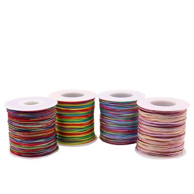 Corda de colar de tecido 1 mm para bricolage Madeira à mão rosada com contas Fios de corda vermelha Joias Fios de jade