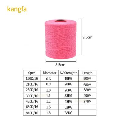 250d/16 Fios de cera plana para costura de couro com protecção UV e 400G Peso g/bola