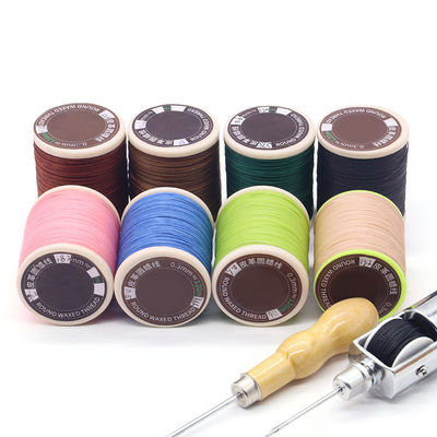 Tricotagem à mão 420D/3 Conta de fios Fios de costura para sacos de couro Pulseiras DIY 30 cores