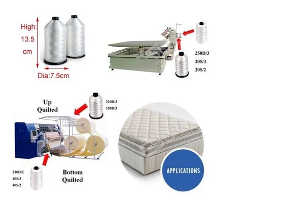 40/2 100% poliéster linha de máquina de costura preto branco cor para roupas e capuz