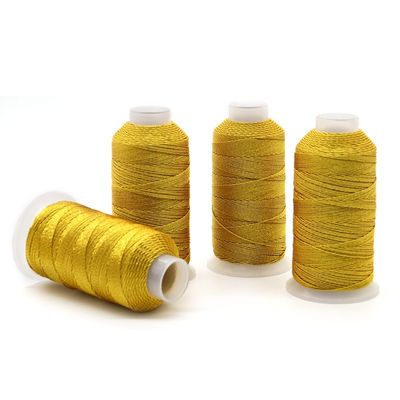 100% de seda de alta tenacidade 3 Ply ouro e prata fio de fio metálico para fazer jóias DIY