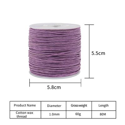 Corda de fios de algodão com cera para couro 1 mm