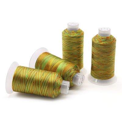 100G Neto Peso Fios de costura de poliéster em cores do arco-íris para costura resistente à abrasão