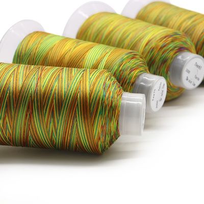 100G Neto Peso Fios de costura de poliéster em cores do arco-íris para costura resistente à abrasão