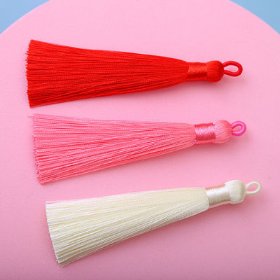 Cor Antistática Tintada com Pincel 8cm Frange de Fenda de Seda Chave de Chave para Decoração de Saco de Festa