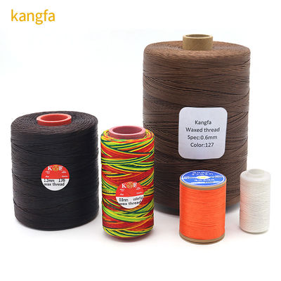 Preto 0,6 mm 1 mm 100% Poliéster Flat Waxed Braided Thread para artigos de couro impermeável