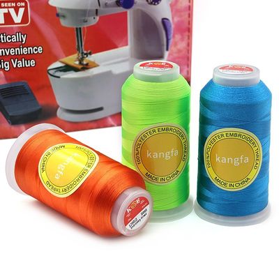 4000y 100% Poliéster 120D/2 Fios de bordados refletores para bordados de roupas domésticas