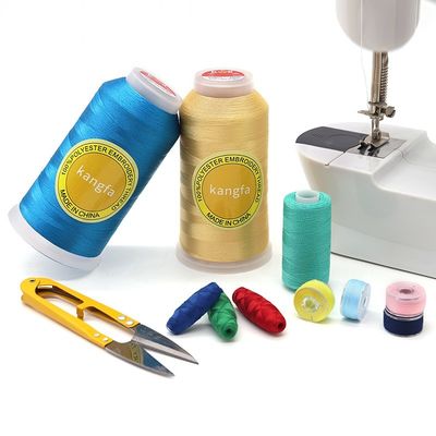 4000y 100% Poliéster 120D/2 Fios de bordados refletores para bordados de roupas domésticas