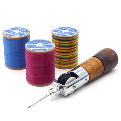 Linhas planas de cera plana 0,8 mm de couro poliéster fio de cera para ferramenta de costura DIY feita à mão