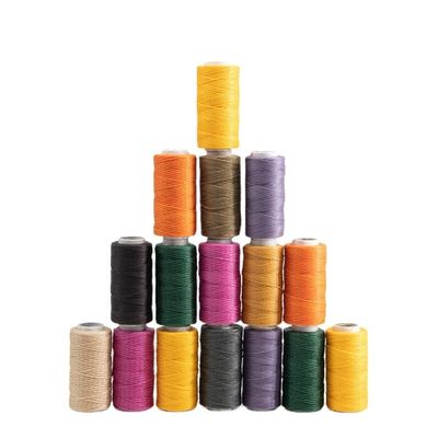 Fios de cera plana de 0,8 mm impermeáveis para couro durável e flexível 210D/16 Contagem de fios