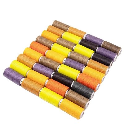 Fios de cera plana de 0,8 mm impermeáveis para couro durável e flexível 210D/16 Contagem de fios