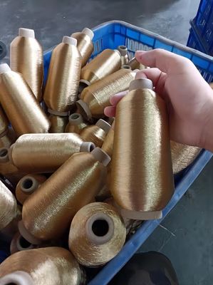 3300y/cone MS 150d Lurex Fios de costura metálicos para crochê ST Fine 100% Cone de poliéster