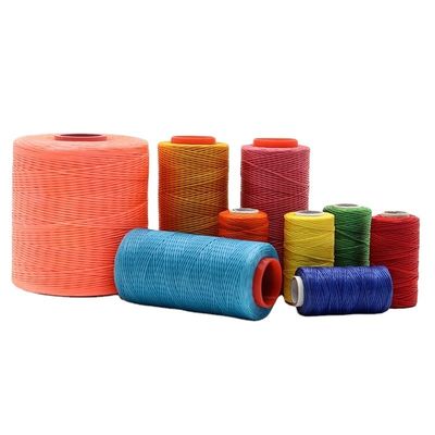 Art Craft Fios de couro costurados à mão 0,8 mm 1 mm 100% poliéster Fios de cera plana para sapatos