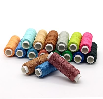 1 mm 100% de couro de poliéster resistente a produtos químicos, fio redondo encerado para sacos costurados à mão