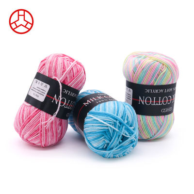 50 g Material Fio de lã de cor pura multicolorido Fio de algodão de leite Fio de malha de lã
