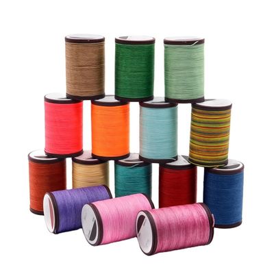 Fio de poliéster de cone de plástico com trança redonda e cera para costura de sapatos 0,35 mm 0,45 mm 0,65 mm