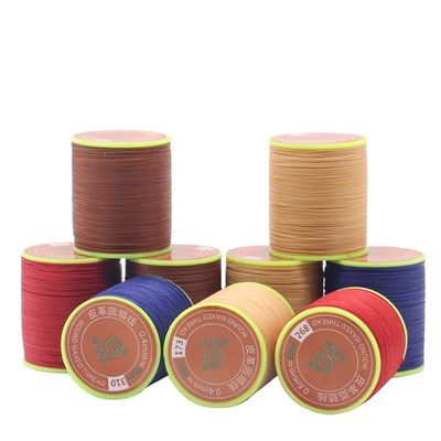 DIY Alta resistência Multicolor Polyester redondo de costura de couro de cera Bracelet Thread 3 Ply